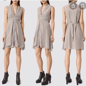 ALL SAINTS Jayda dress-100% Silk-sz 4